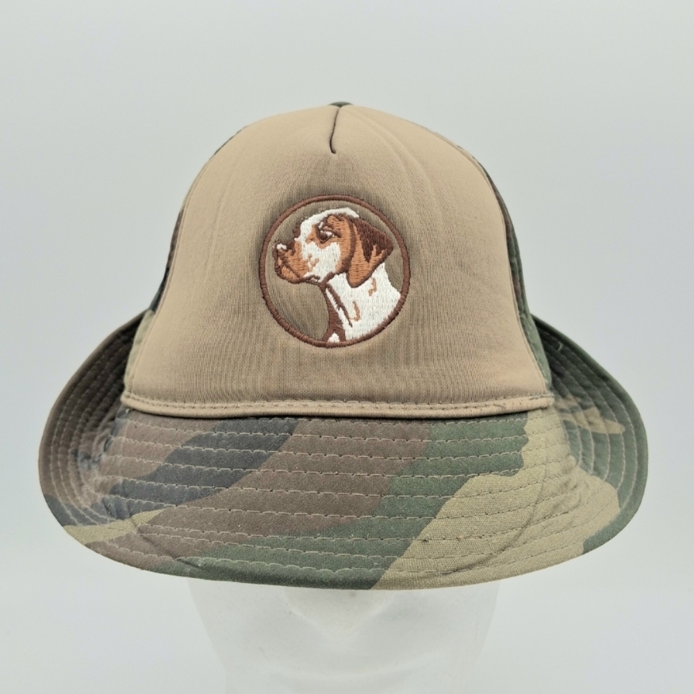 Vtg WINCHESTER Bird Hunting Hat Camoflauge Embroidered Dog Camo Size Medium